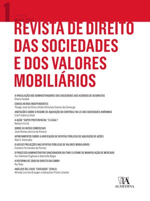 cover image of Revista de Direito das Sociedades e dos Valores Mobiliários  Nº 1